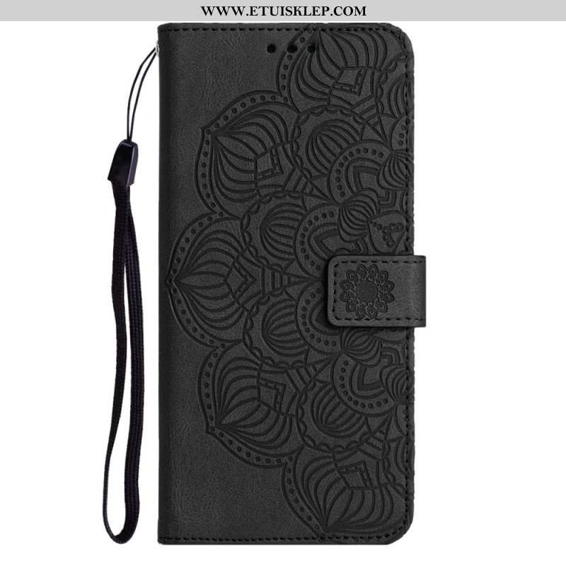 Etui Folio do iPhone 14 z Łańcuch Paskowata Mandala